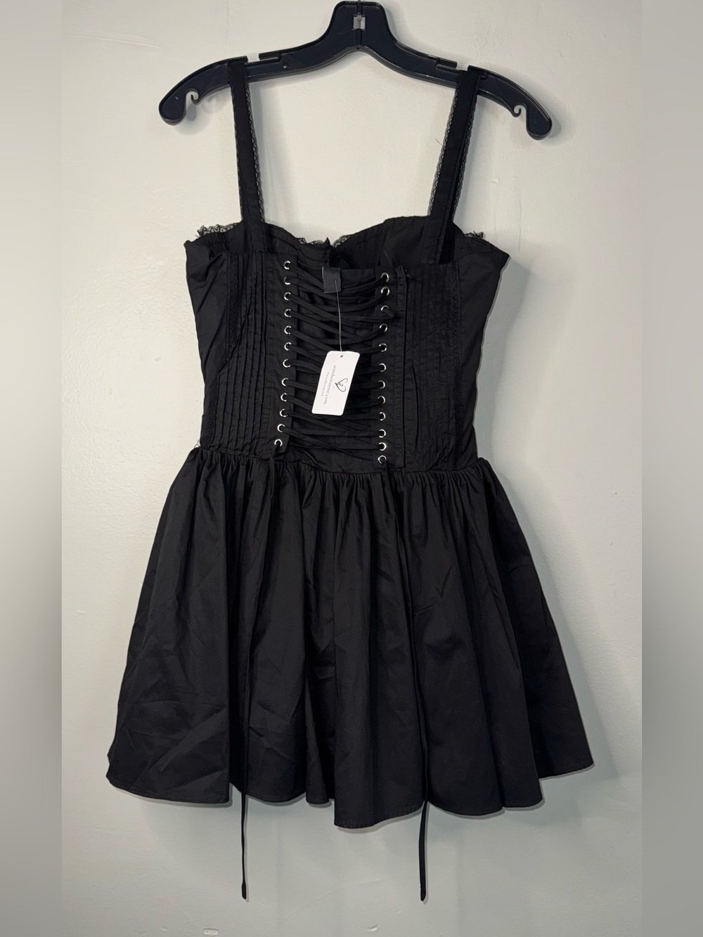 Windsor Black Corset Lace-Up Mini Dress - Picture 7 of 14